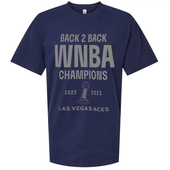 Las Vegas Aces Backtoback Champions Banner Celebration Sueded Cloud Jersey T-Shirt