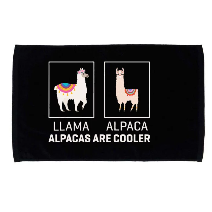 Llama Vs Alpaca Alpacas Are Cooler Funny Alpaca Lover Microfiber Hand Towel