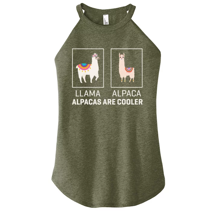 Llama Vs Alpaca, Alpacas Are Cooler - Funny Alpaca Lover Women’s Perfect Tri Rocker Tank