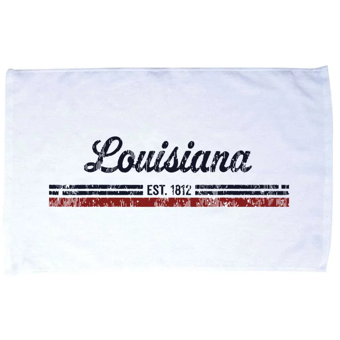 Louisiana Vintage American Flag Retro Design Microfiber Hand Towel