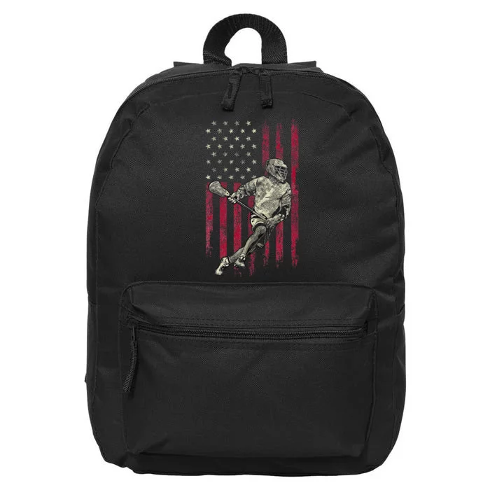 Lacrosse Vintage American Flag 16 in Basic Backpack