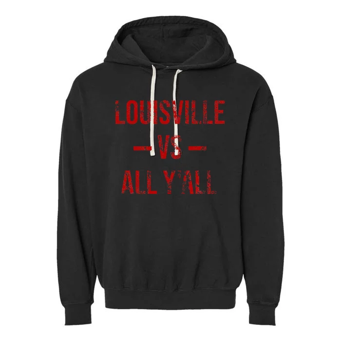 Louisville Vs All Y'All Vintage Weathered Southerner Garment-Dyed Fleece Hoodie