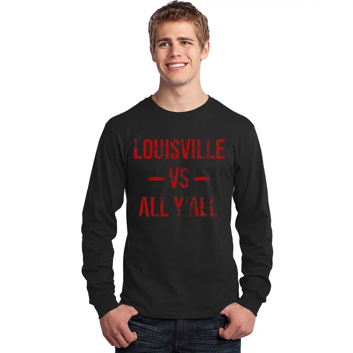 Louisville Vs All Y'All Vintage Weathered Southerner Long Sleeve Shirt