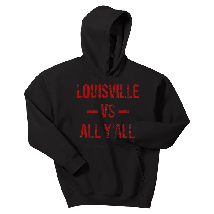 Louisville Vs All Y'All Vintage Weathered Southerner Kids Hoodie