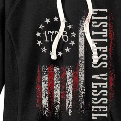 Listless Vessel And Proud Of It 2024 USA Flag Pro Trump Women's Fleece Hoodie