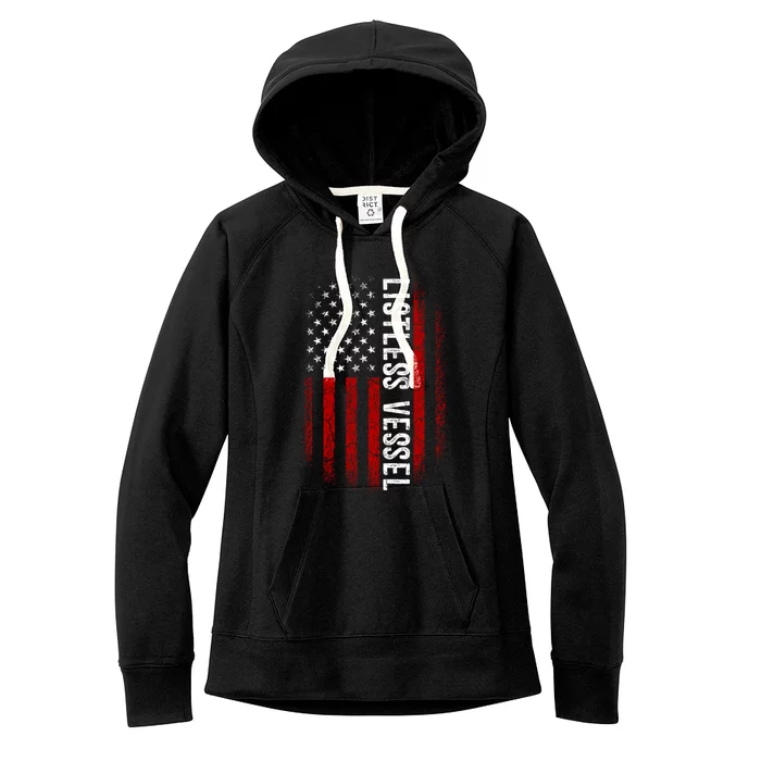 Listless Vessel And Proud Of It 2024 USA Flag Pro Trump Women's Fleece Hoodie