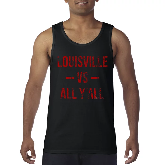 Louisville Vs All Y'All Vintage Weathered Southerner Tank Top