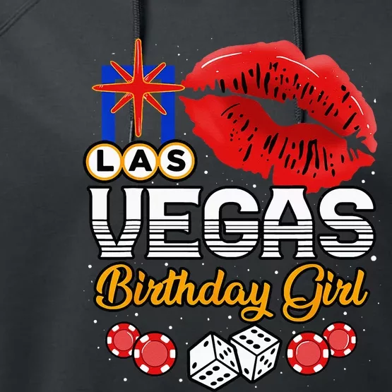 Las Vegas Birthday Girl Casino Trip Party Performance Fleece Hoodie