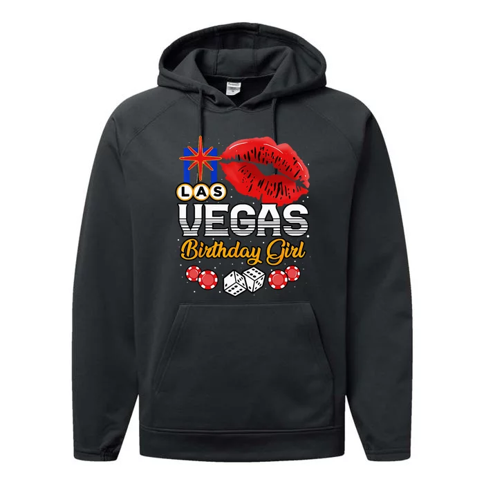 Las Vegas Birthday Girl Casino Trip Party Performance Fleece Hoodie