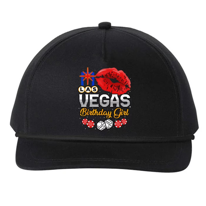 Las Vegas Birthday Girl Casino Trip Party Snapback Five-Panel Rope Hat