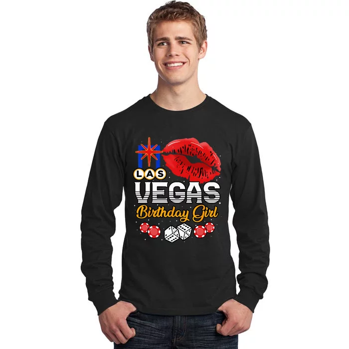 Las Vegas Birthday Girl Casino Trip Party Tall Long Sleeve T-Shirt