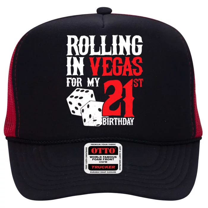 Las Vegas Birthday Party - Rolling in Vegas - 21st Birthday High Crown Mesh Trucker Hat