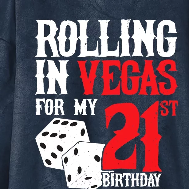 Las Vegas Birthday Party - Rolling in Vegas - 21st Birthday Hooded Wearable Blanket