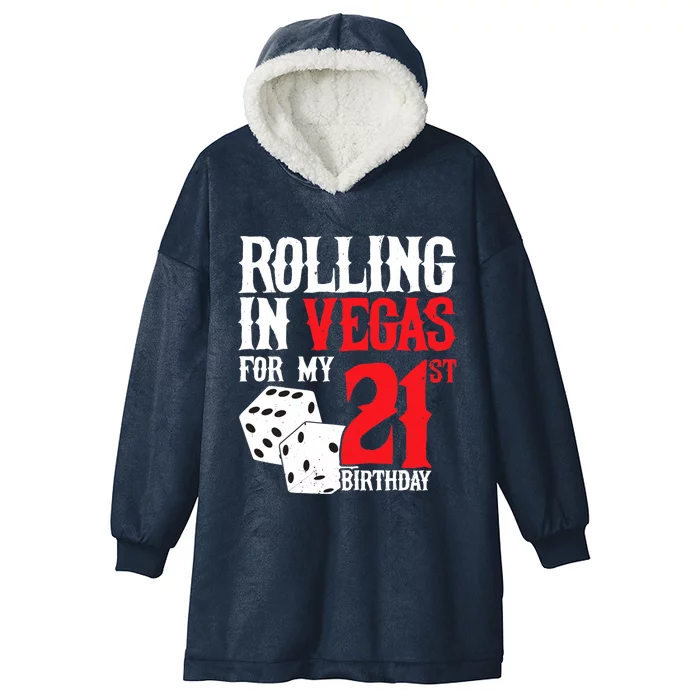 Las Vegas Birthday Party - Rolling in Vegas - 21st Birthday Hooded Wearable Blanket