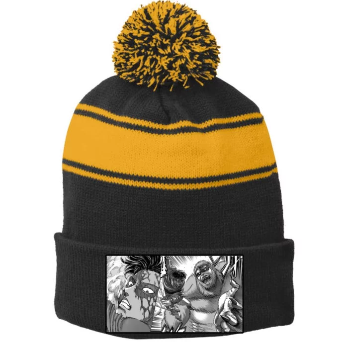 Levi Vs. Beast Stripe Pom Pom Beanie