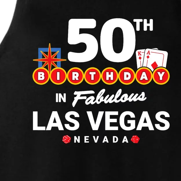 Las Vegas Birthday Party - 50th Birthday - Vegas Birthday Ladies Tri-Blend Wicking Tank