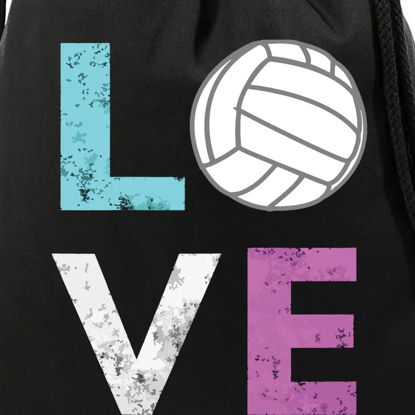 Love Volleyball Best Fun Birthday Gift Drawstring Bag