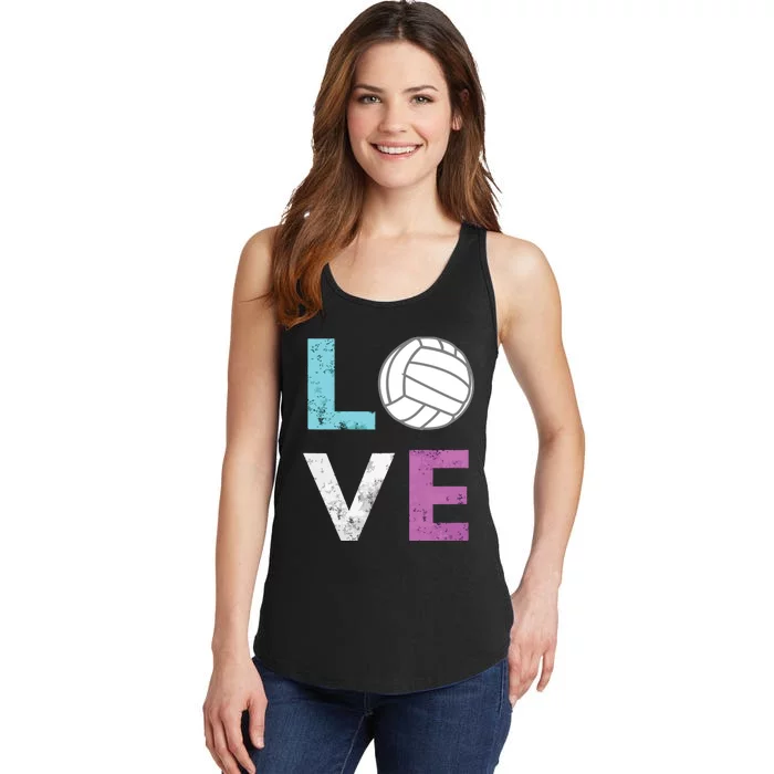 Love Volleyball Best Fun Birthday Gift Ladies Essential Tank