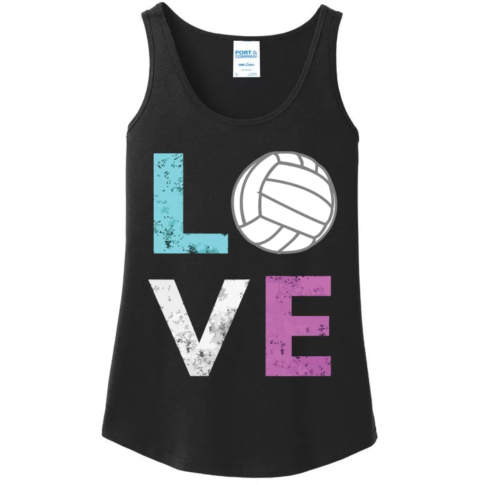 Love Volleyball Best Fun Birthday Gift Ladies Essential Tank