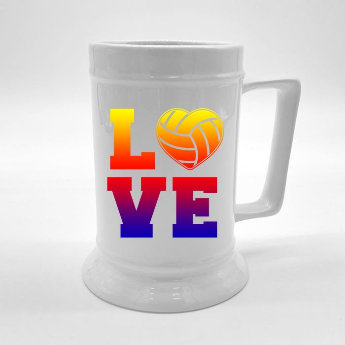 Love Volleyball Cute Gift Front & Back Beer Stein