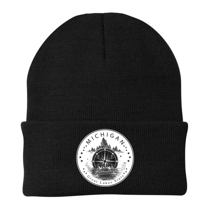 Lake View Compass Michigan Logo Knit Cap Winter Beanie