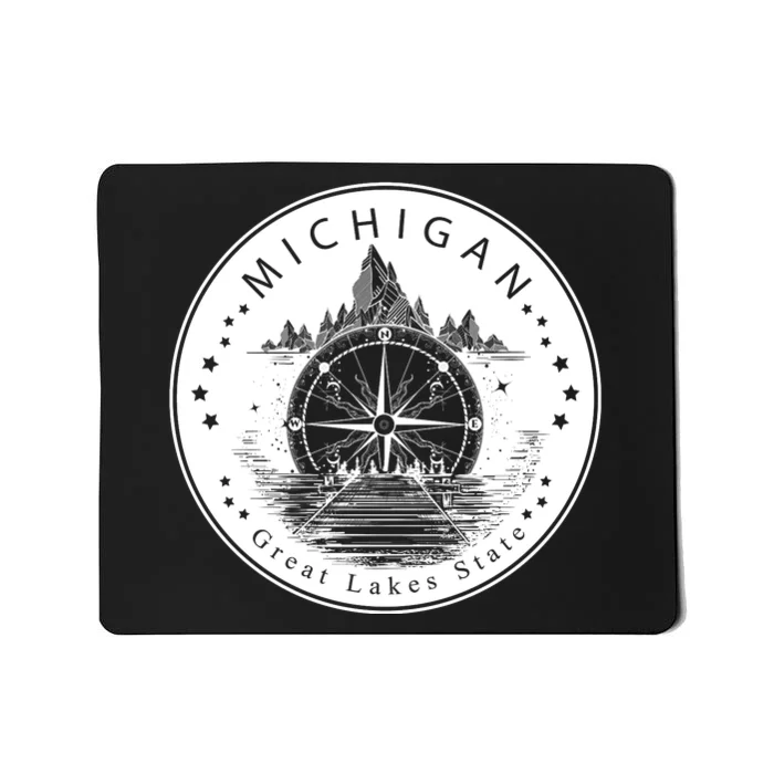 Lake View Compass Michigan Logo Mousepad