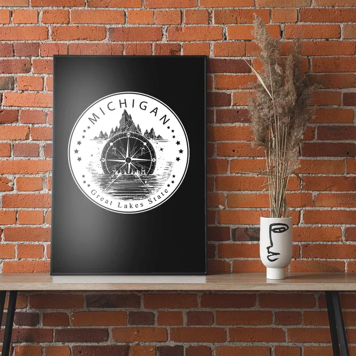 Lake View Compass Michigan Logo Poster