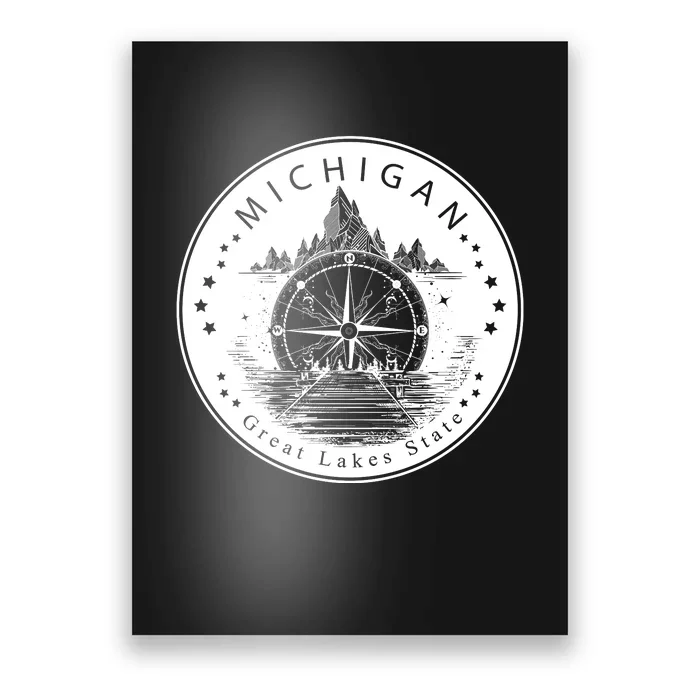 Lake View Compass Michigan Logo Poster