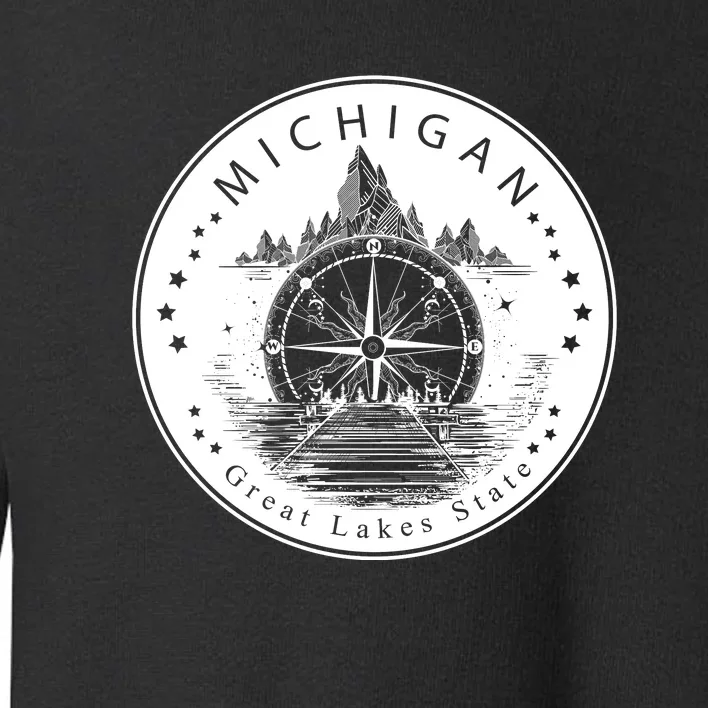 Lake View Compass Michigan Logo Toddler Sweatshirt