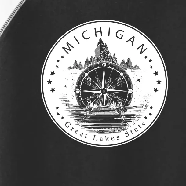 Lake View Compass Michigan Logo Toddler Fine Jersey T-Shirt