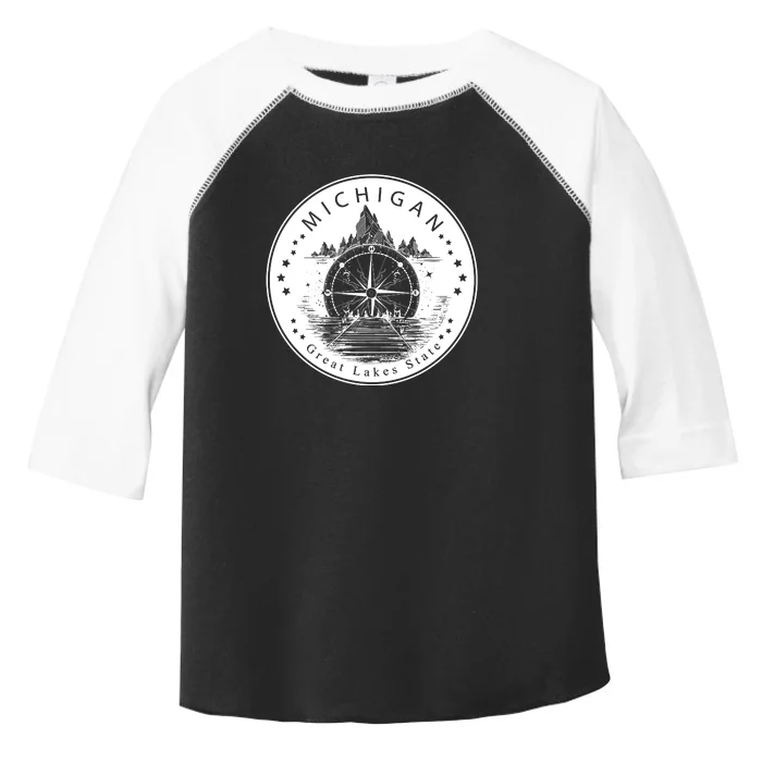 Lake View Compass Michigan Logo Toddler Fine Jersey T-Shirt