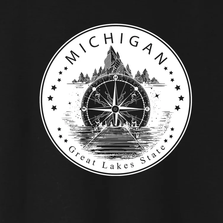 Lake View Compass Michigan Logo Women's Crop Top Tee