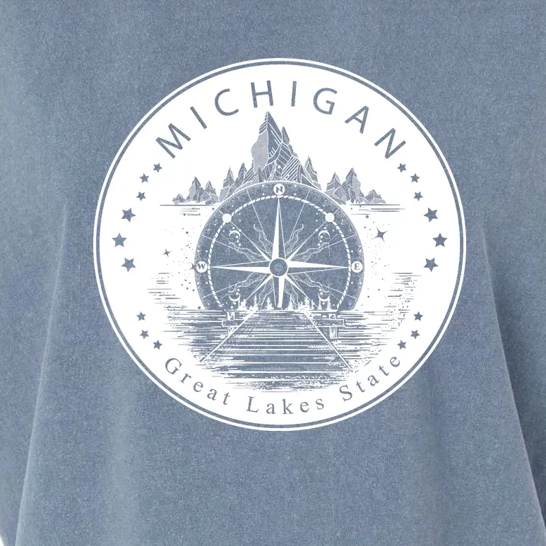 Lake View Compass Michigan Logo Garment-Dyed Women's Muscle Tee