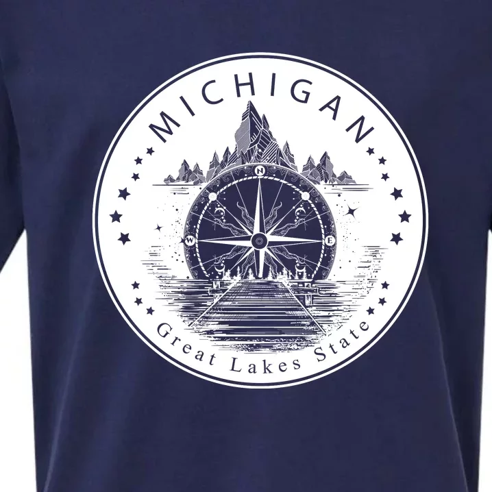 Lake View Compass Michigan Logo Sueded Cloud Jersey T-Shirt