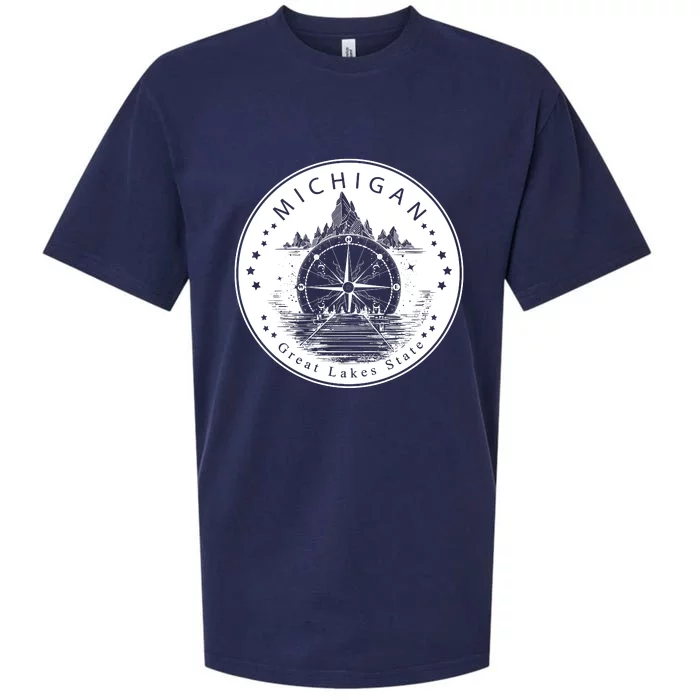 Lake View Compass Michigan Logo Sueded Cloud Jersey T-Shirt