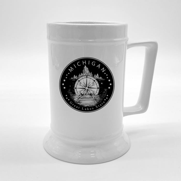 Lake View Compass Michigan Logo Front & Back Beer Stein