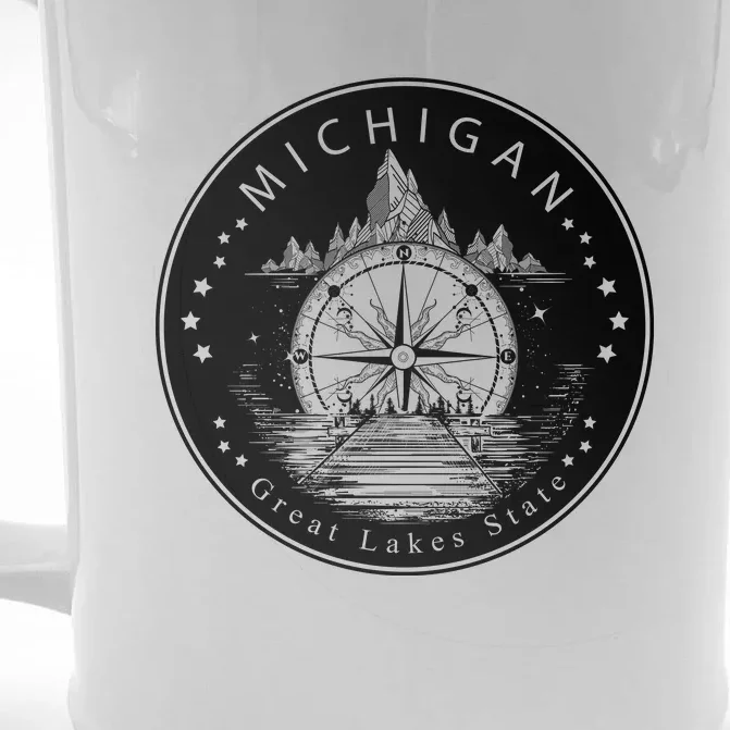 Lake View Compass Michigan Logo Front & Back Beer Stein