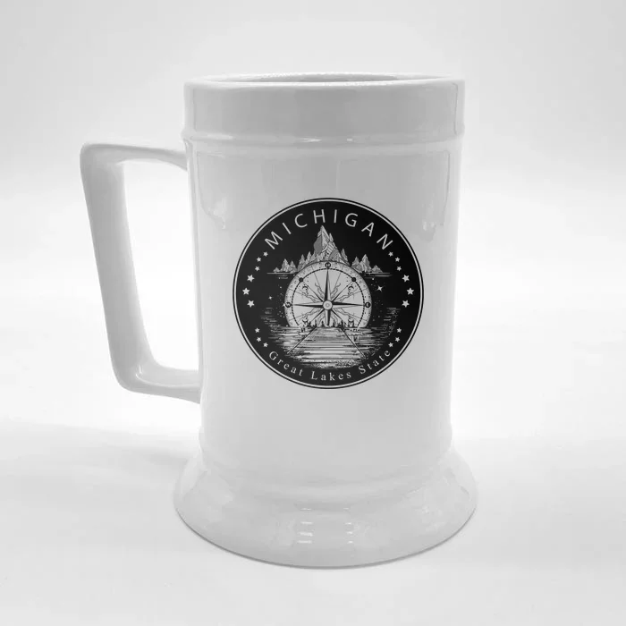 Lake View Compass Michigan Logo Front & Back Beer Stein