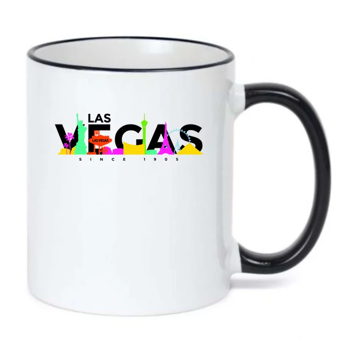 Las Vegas Colorful Skyline Black Color Changing Mug