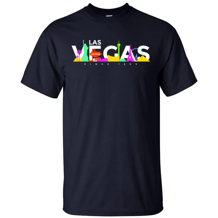 Las Vegas Colorful Skyline Tall T-Shirt