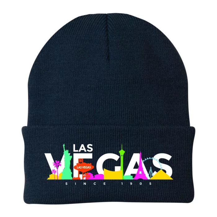 Las Vegas Colorful Skyline Knit Cap Winter Beanie