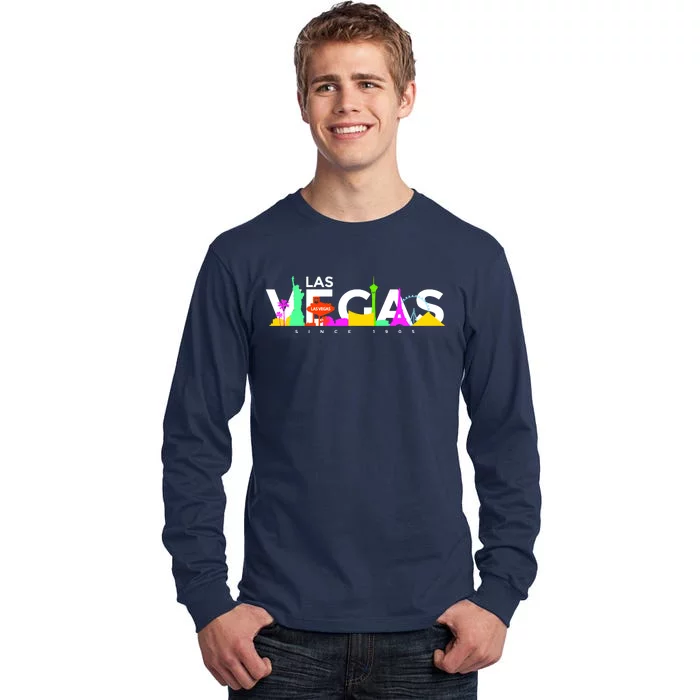 Las Vegas Colorful Skyline Tall Long Sleeve T-Shirt