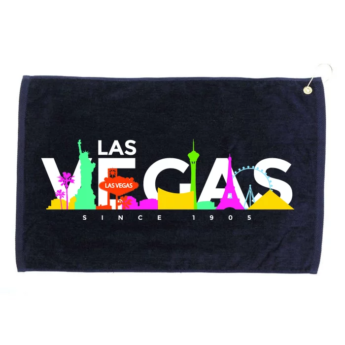 Las Vegas Colorful Skyline Grommeted Golf Towel