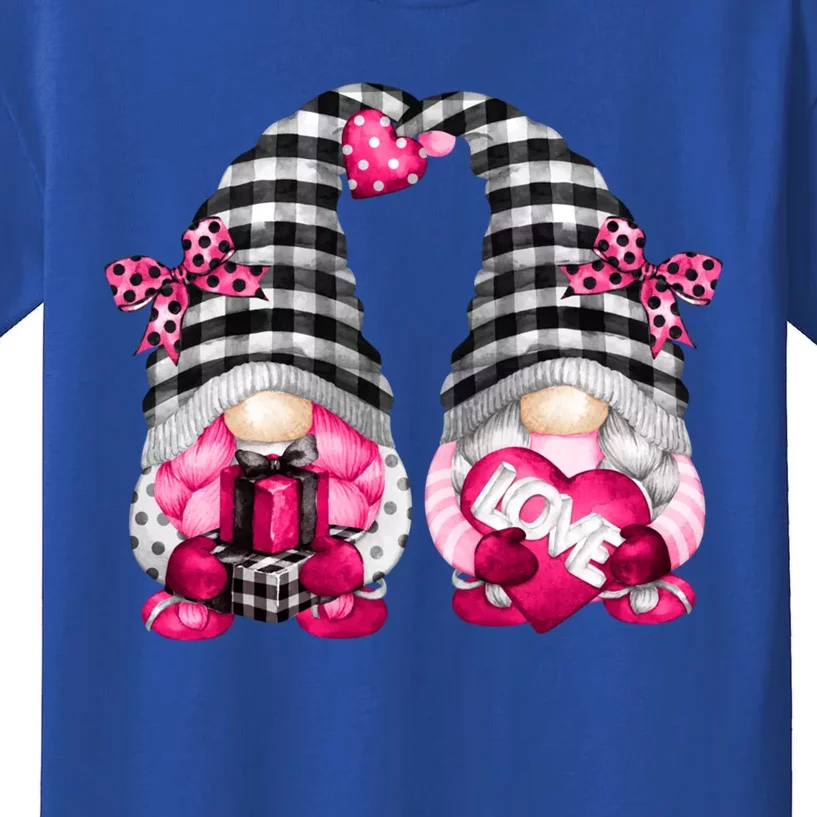 Lesbian Valentines Day Gnomes For Her Cute Pink Gnomies Funny Gift Kids T-Shirt