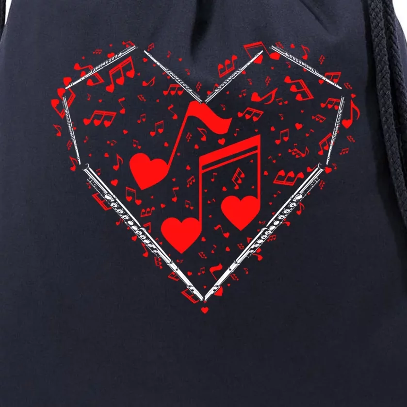 Love Valentine's Day Flute Funny Gift Drawstring Bag