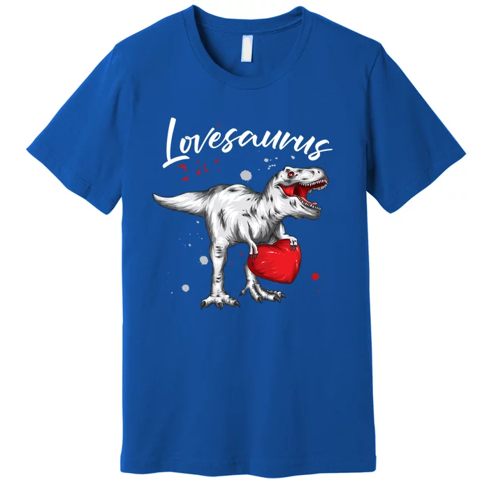 Lovesaurus Valentines Day Tmeaningful Giftrex Dinosaur Vmeaningful Giftday Cute Premium T-Shirt