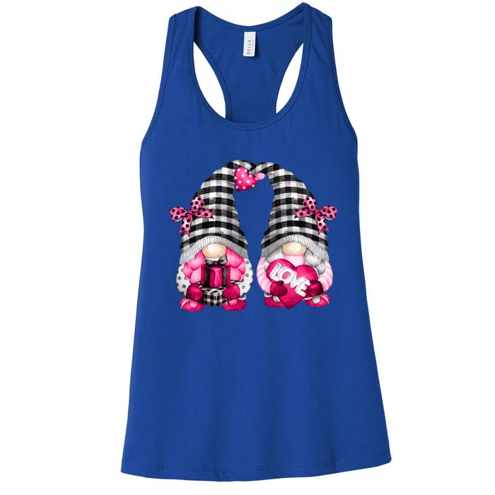 Lesbian Valentines Day Gnomes For Her Cute Pink Gnomies Cute Gift Women's Racerback Tank