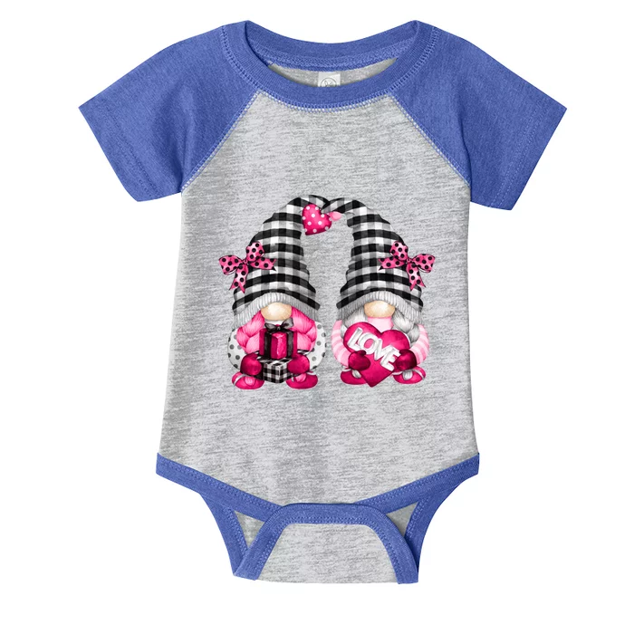 Lesbian Valentines Day Gnomes For Her Cute Pink Gnomies Cute Gift Infant Baby Jersey Bodysuit