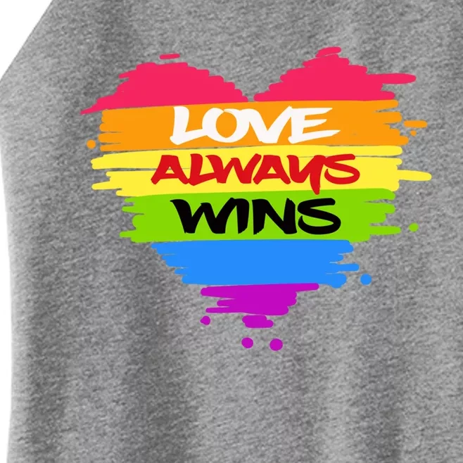 Lgbtq Valentines Day Love Always Wins Gift Women’s Perfect Tri Rocker Tank