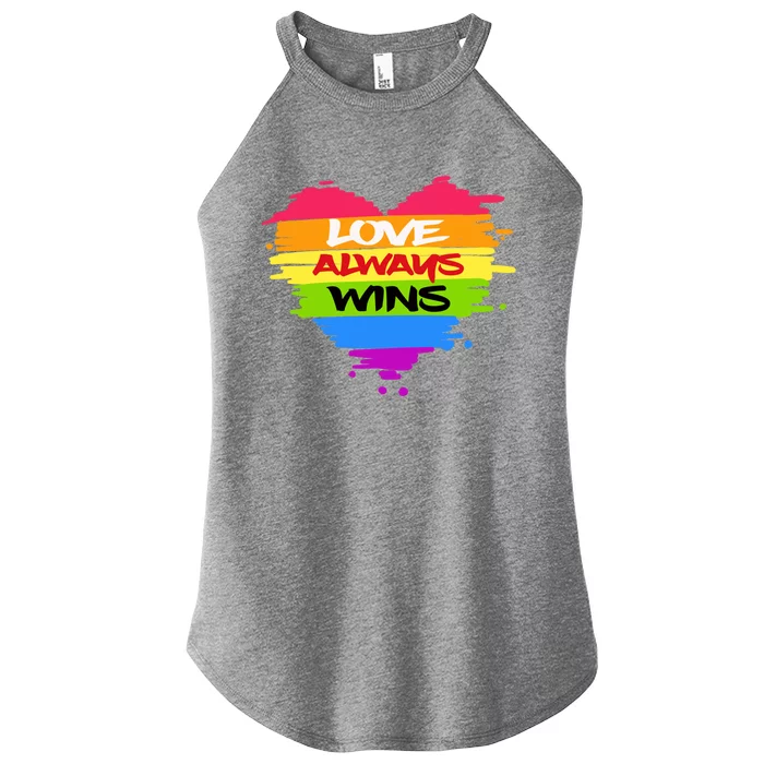 Lgbtq Valentines Day Love Always Wins Gift Women’s Perfect Tri Rocker Tank